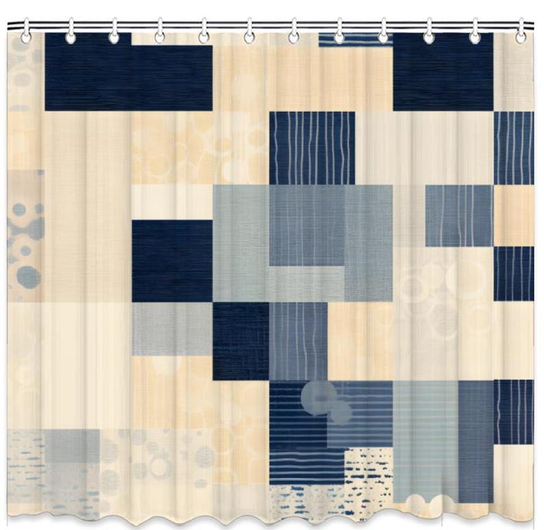 Shower Curtain, Modern Geometric Design Bathtub Curtain, Bath Shower Curtain, Modern Bathroom Decor, Waterproof Shower Curtain