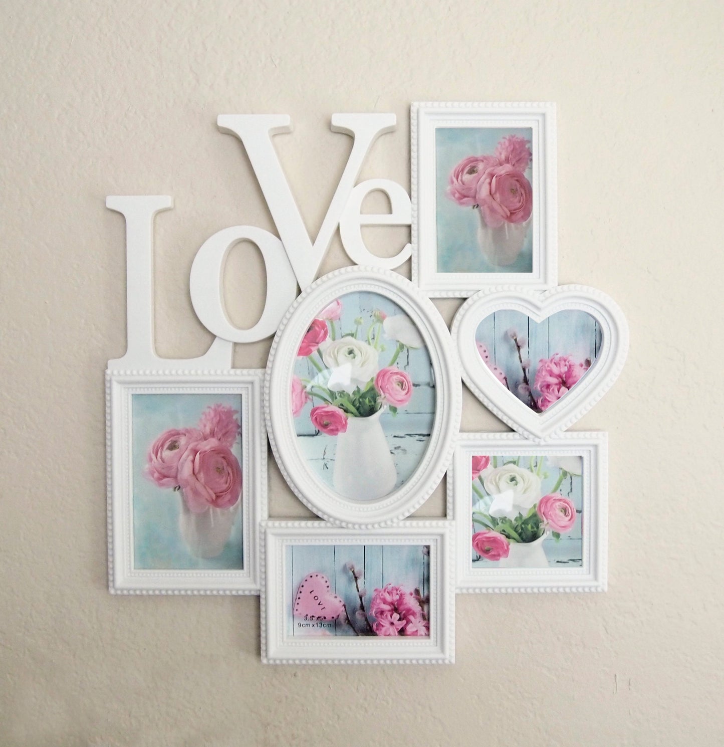Multi Opening Photo Frame Love White Collage Frame, Photo Frame, Decorative Wall Hanging Collage Picture Frame , White