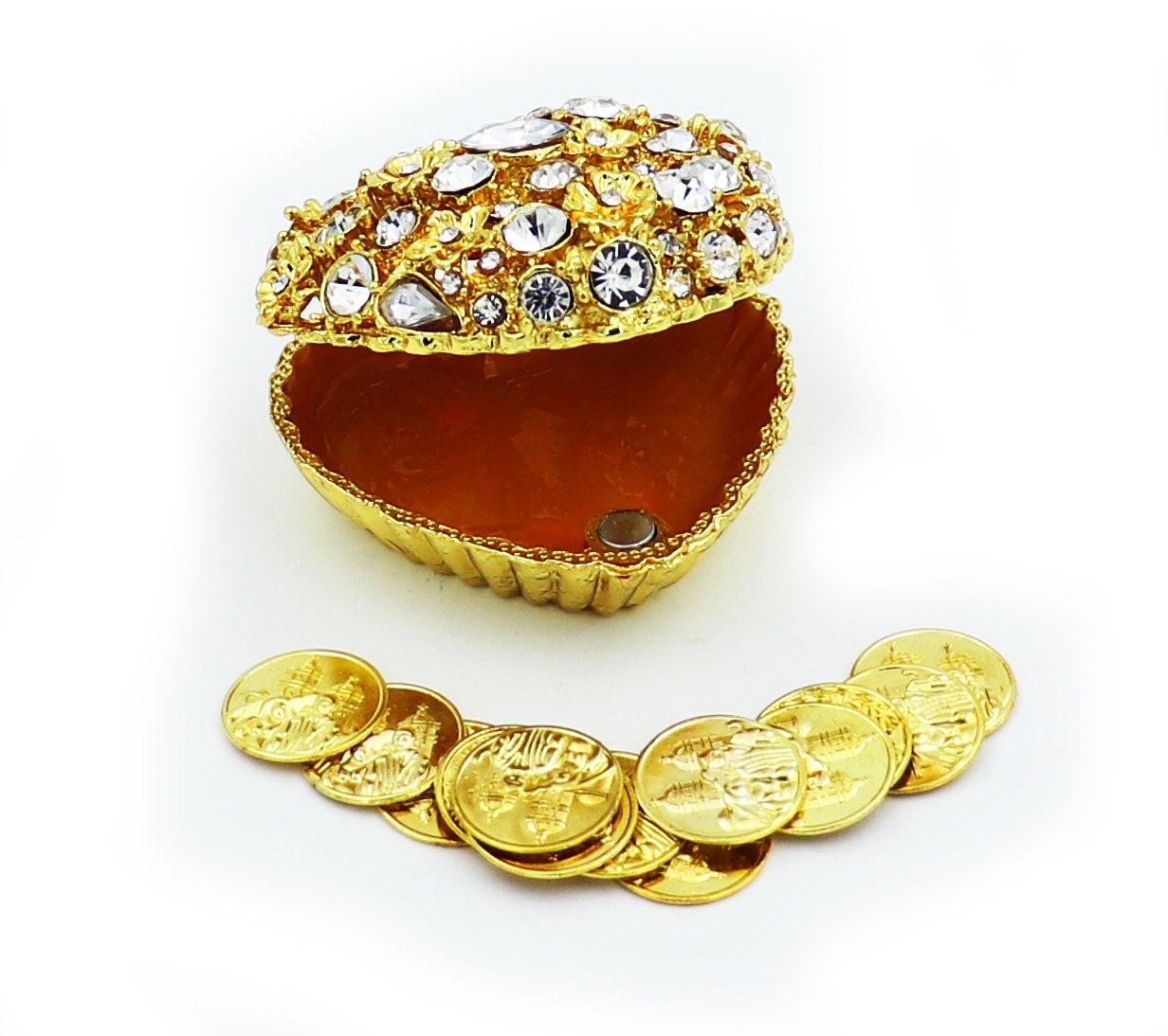 Wedding Arras, Heart Shape Wedding Arras, with Coins, Ring Box, Wedding Unity Coins, Arras de Boda, Wedding Coins, GHB01