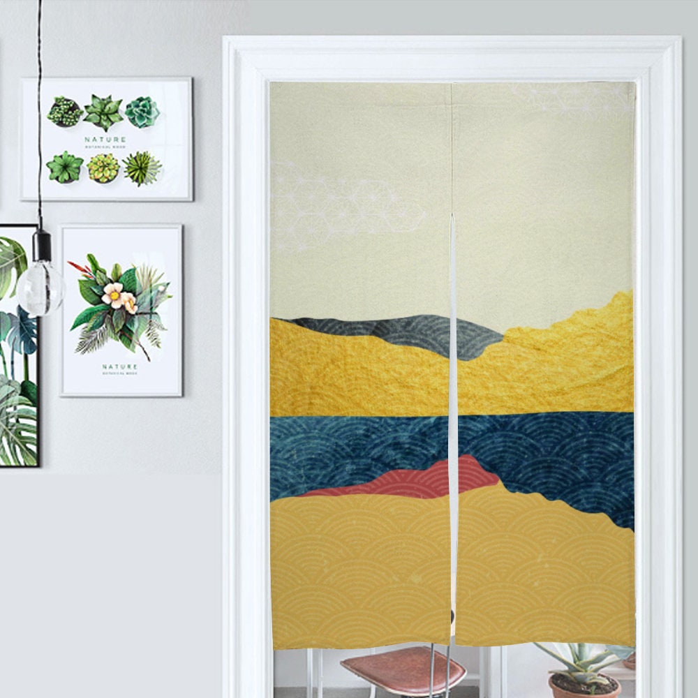 Japanese Noren, Japanese Art Door Curtain, Japanese Cloud, Japanese Pattern Hemp Curtain, Door Curtain, Room Divider