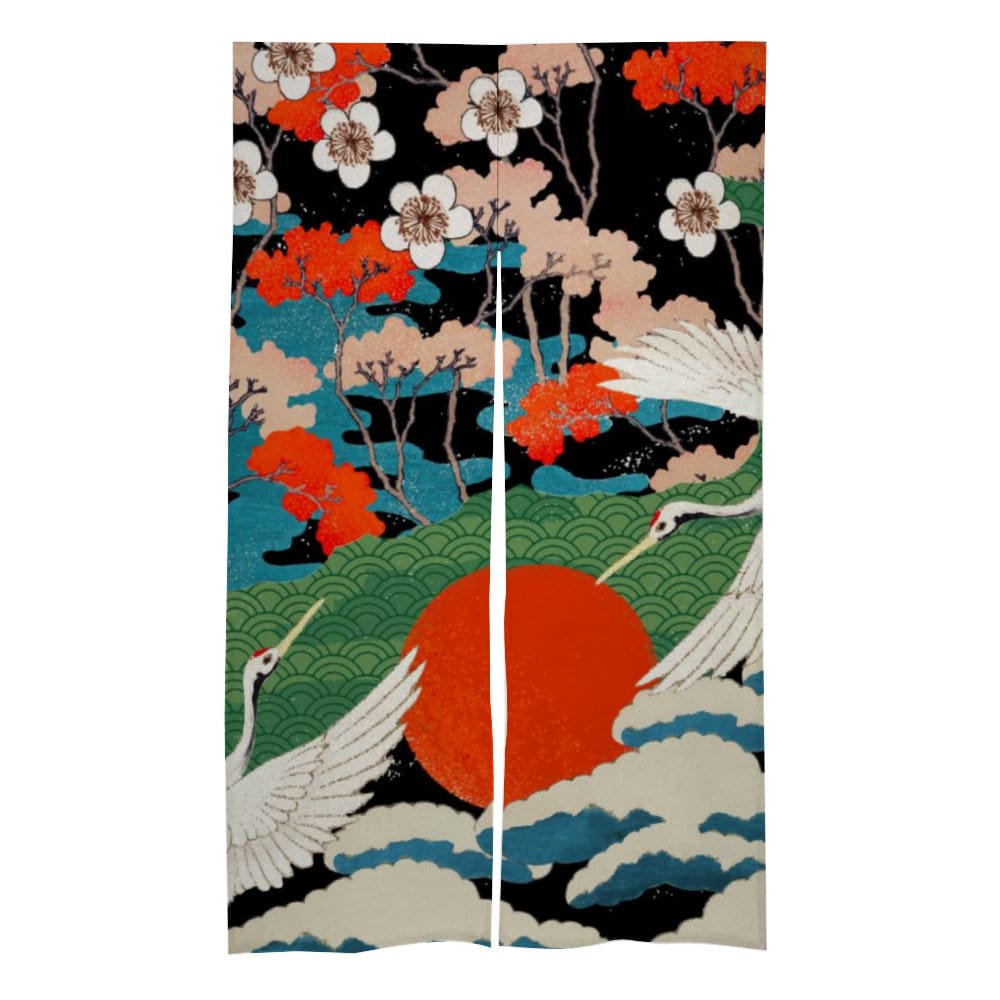 Japanese Noren, Japanese Art Door Curtain, Japanese Bird, Japanese Pattern Hemp Curtain, Door Curtain, Room Divider