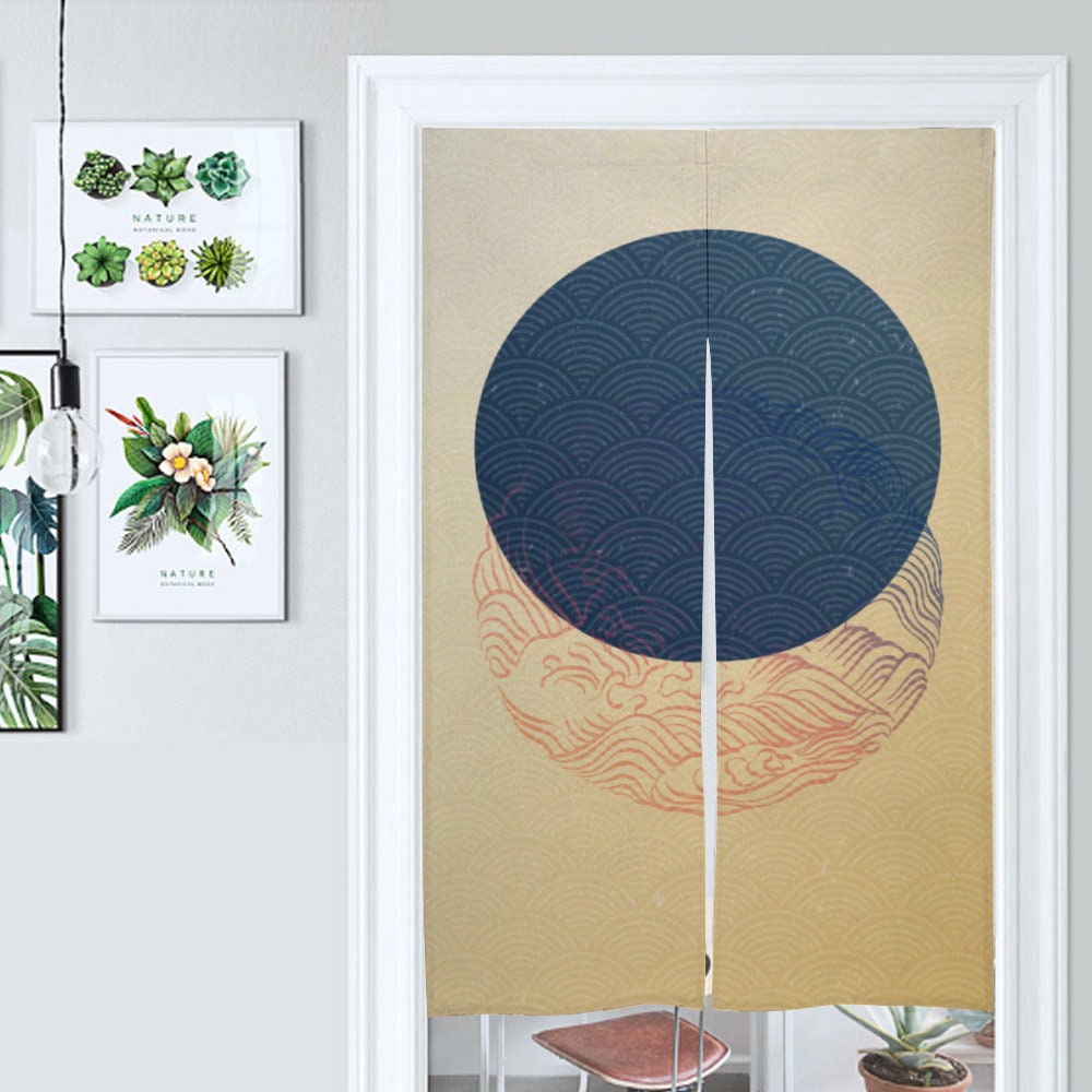 Japanese Noren, Japanese Door Curtain, Japanese Pattern Hemp Curtain, Door Curtain