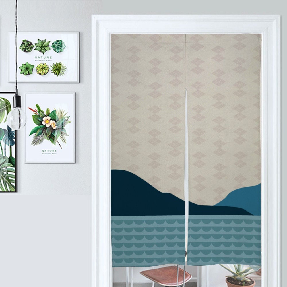 Japanese Noren, Japanese Door Curtain, Japanese Pattern Hemp Curtain, Door Curtain