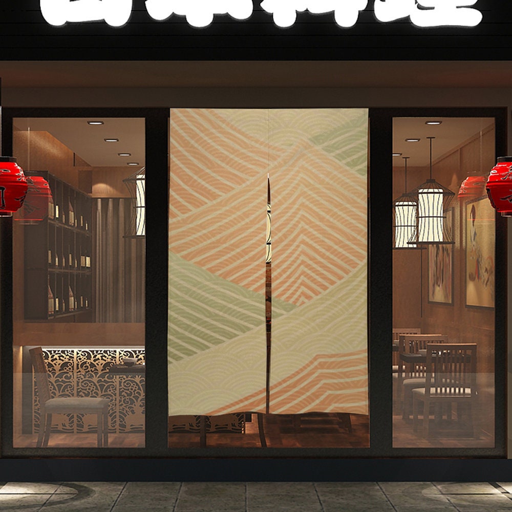 Japanese Noren, Japanese Door Curtain, Japan Mountain Wave Curtain, Japanese Wave curtain, Door Curtain, The Great Wave Curtain