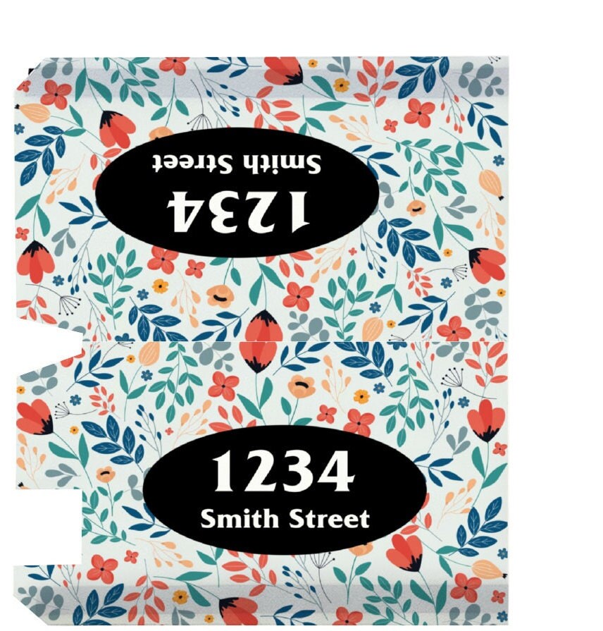 Custom Address Mailbox Covers, Floral Custom Personalized Magnetic Post Box Cover, Waterproof Canvas Stickers,
