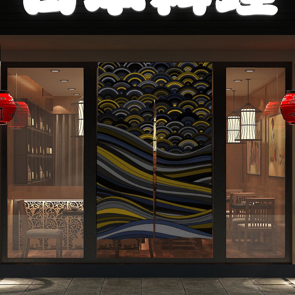 Japanese Noren, Japanese Door Curtain, Japanese Pattern Hemp Curtain, Door Curtain, Room Divider