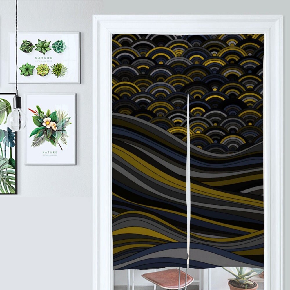 Japanese Noren, Japanese Door Curtain, Japanese Pattern Hemp Curtain, Door Curtain, Room Divider