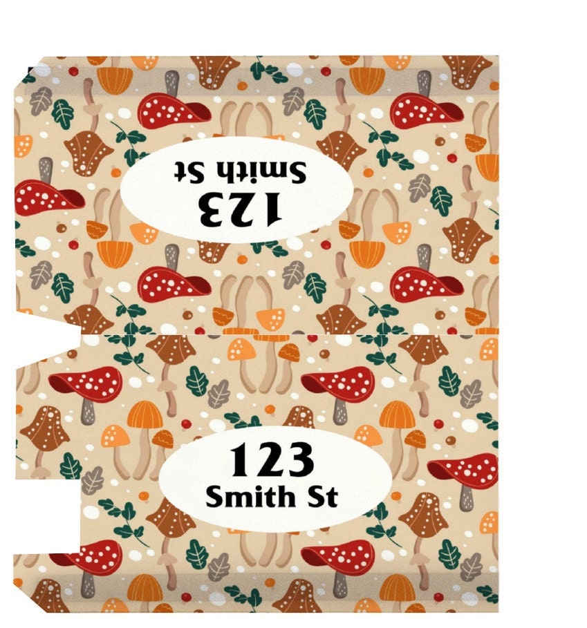 Mushroom Mailbox Cover, Floral Custom Personalized Magnetic Mailbox Cover, Waterproof Canvas Stickers,