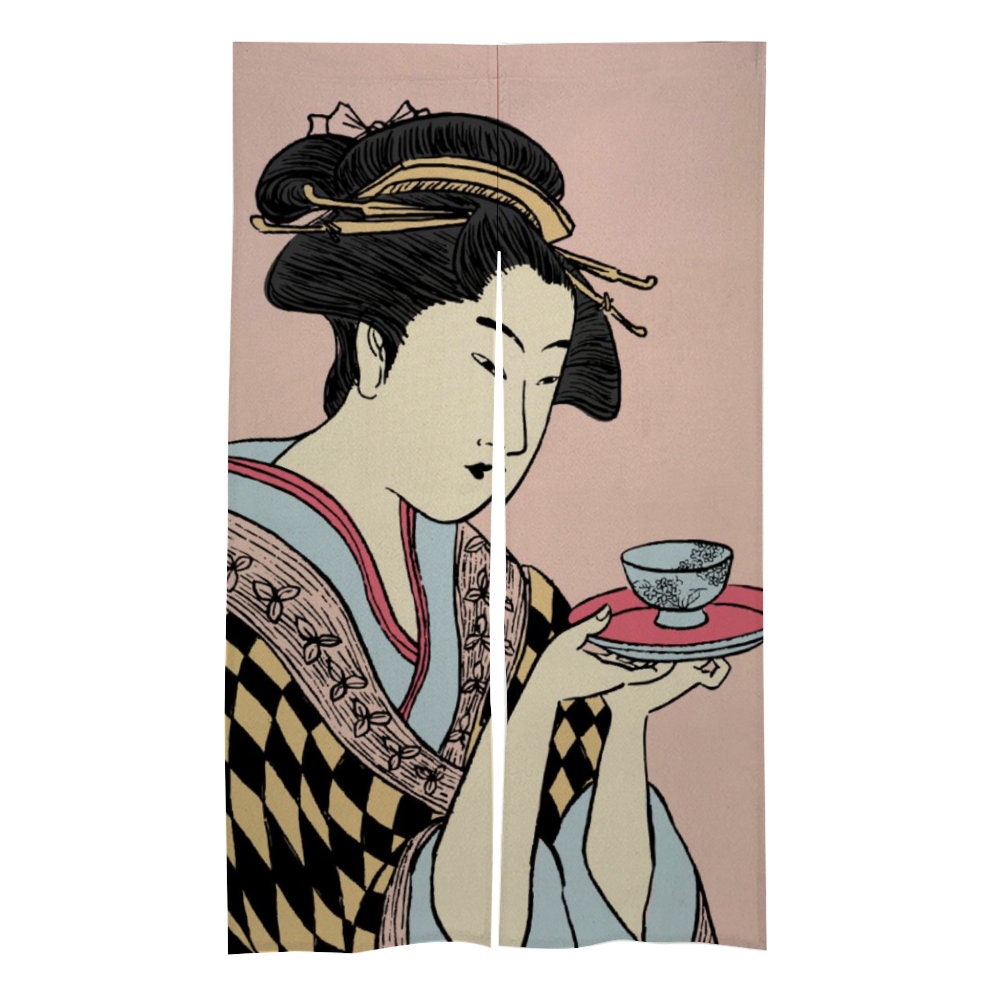 Japanese Noren, Japanese Kimono Door Curtain, Japanese Pattern Hemp Curtain, Kimono decoration, Doorway Curtain, kimono Noren, Room Divider