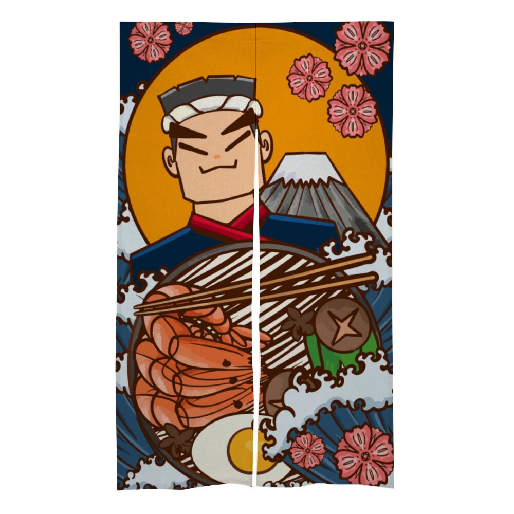 Japanese Noren, Japanese Door Curtain, Japanese Chef Food Sushi Curtain, Doorway Curtain, Room Divider, Kitchen door Curtain