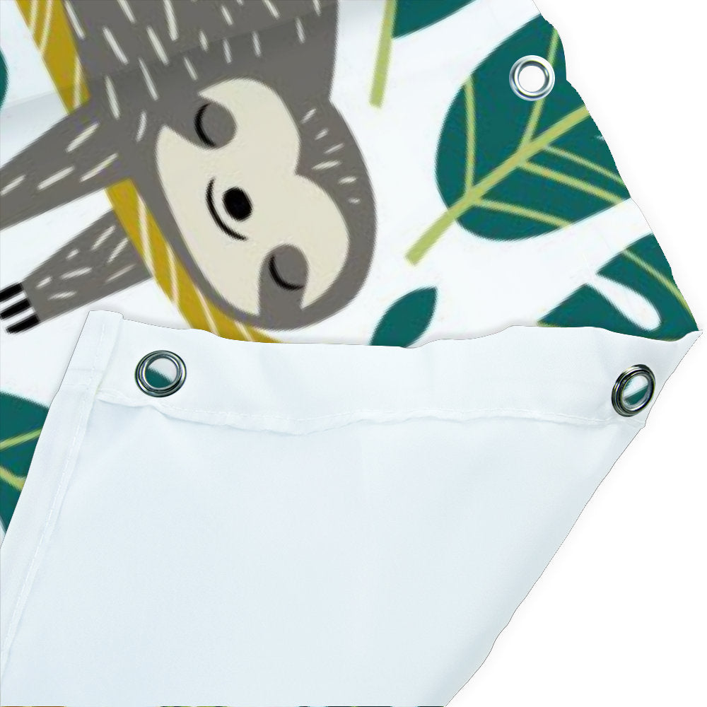 Funny Sloth Shower Curtain, Cute Sloth Waterproof Curtain, Nature Bath Decor, Sloth pattern Bathroom Curtains, Housewarming Gift