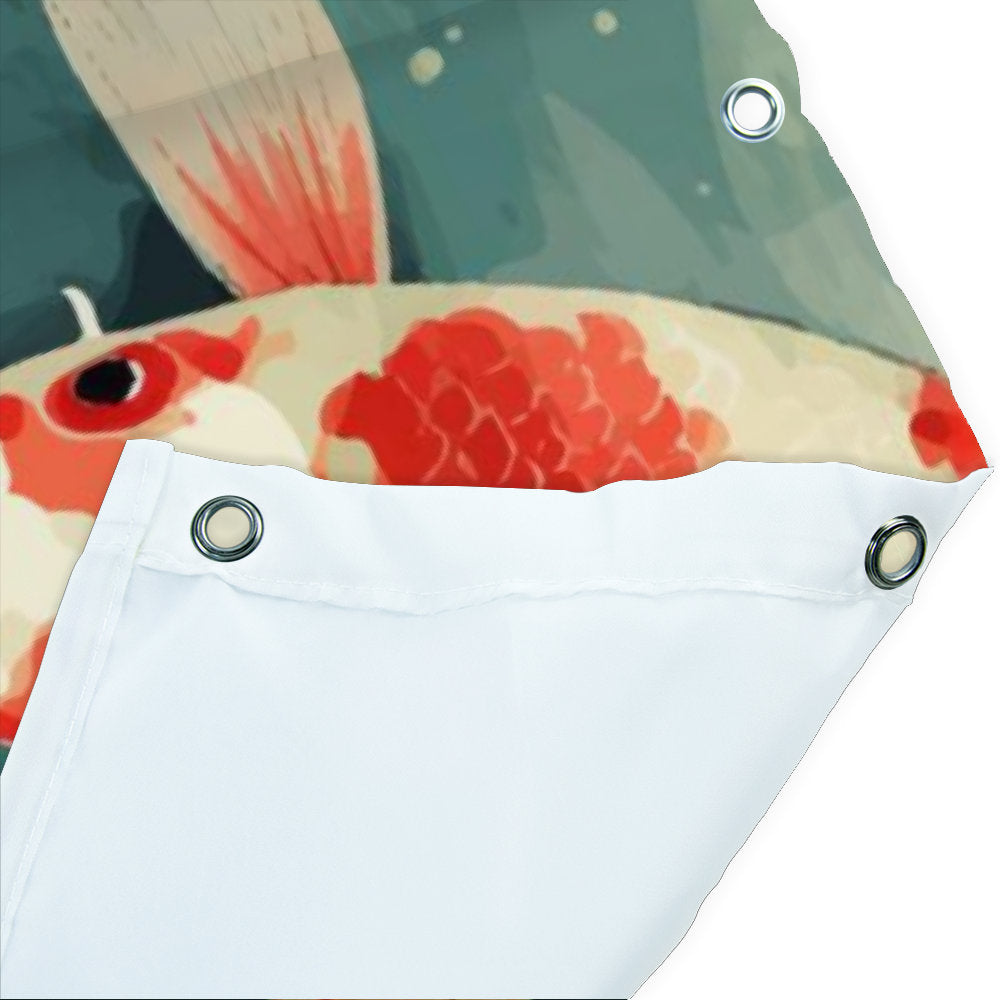 Japanese Koi Fish Shower Curtain, Japanese Shower Curtain, Funny Gifts, Aesthetic Shower Curtain, Bathroom Decor, Waterproof shower curtain