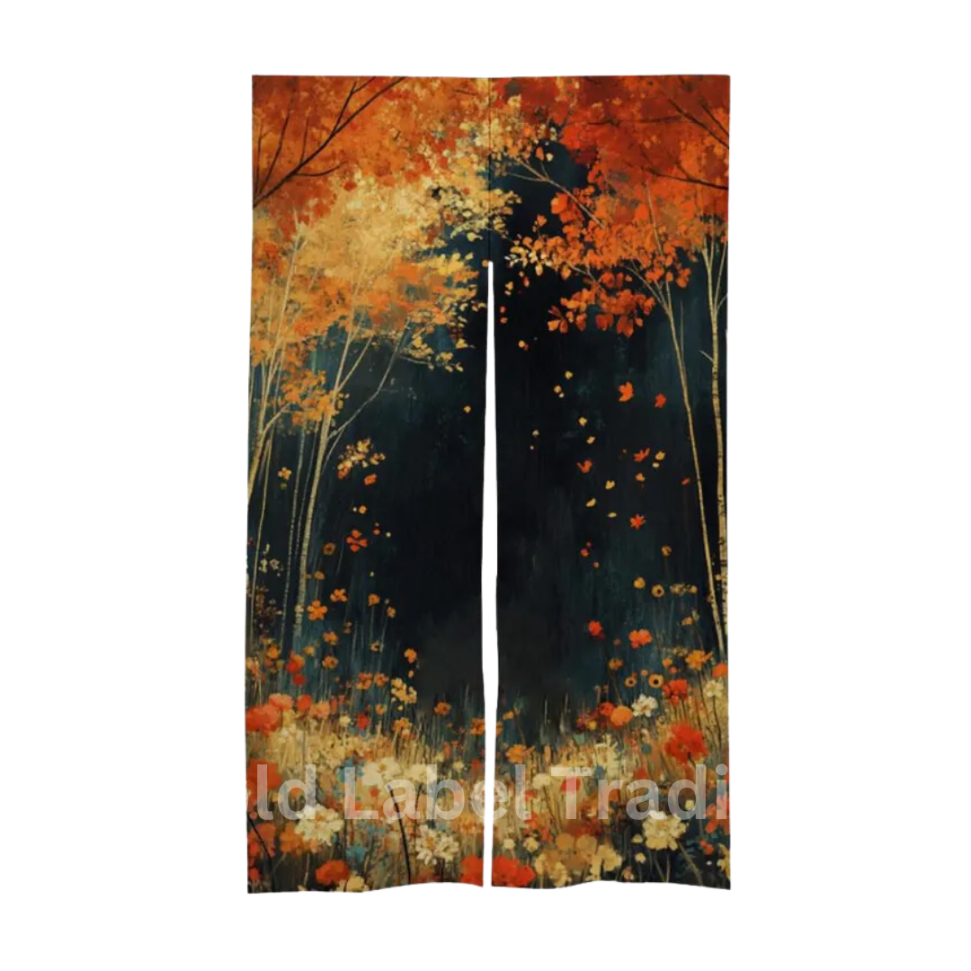 Japanese Noren Curtain, Autumn Theme Doorway Curtain, Perfect for Hallway, Entryway Curtain,  Room Dividers, Closet Cover, Wall Hanging Decor