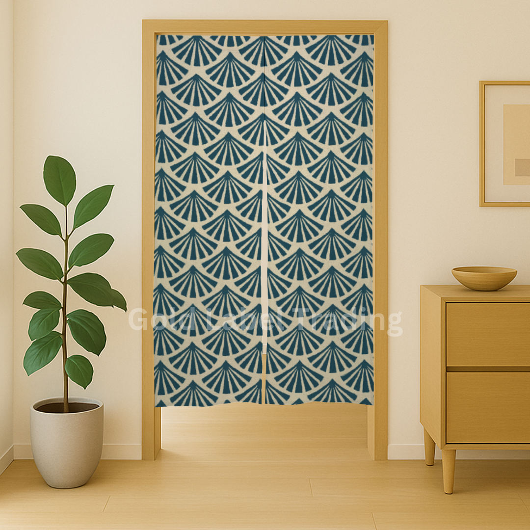 Japanese Noren Curtain, Fan Pattern Doorway Curtain, Perfect for Hallway, Entryway Curtain,  Room Dividers, Closet Cover, Wall Hanging Decor