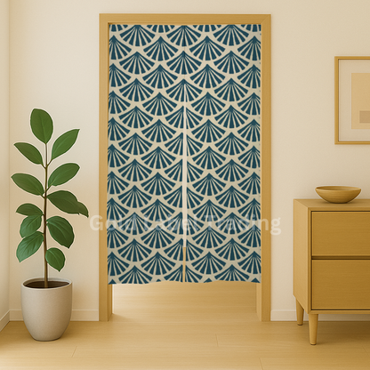 Japanese Noren Curtain, Fan Pattern Doorway Curtain, Perfect for Hallway, Entryway Curtain,  Room Dividers, Closet Cover, Wall Hanging Decor