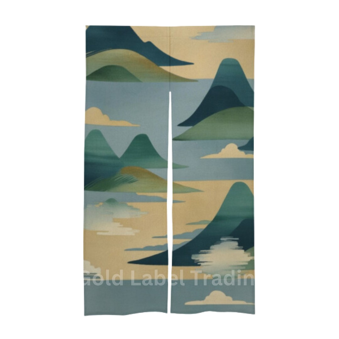 Japanese Noren Curtain, Abstract Landscape Doorway Curtain, Perfect for Hallway, Entryway Curtain,  Room Dividers, Closet Cover, Wall Hanging Decor