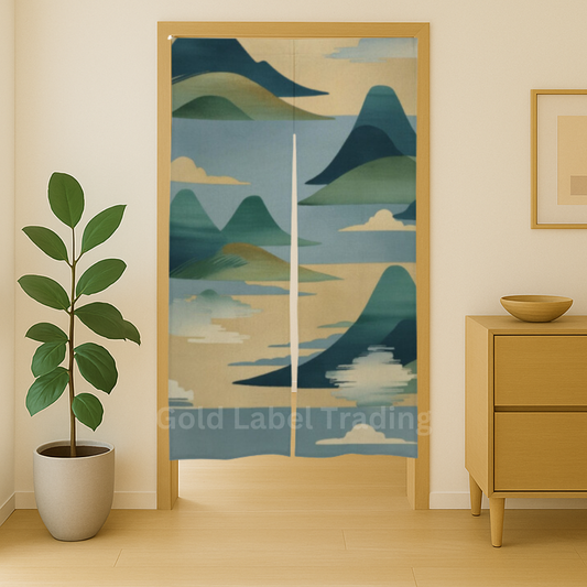 Japanese Noren Curtain, Abstract Landscape Doorway Curtain, Perfect for Hallway, Entryway Curtain,  Room Dividers, Closet Cover, Wall Hanging Decor