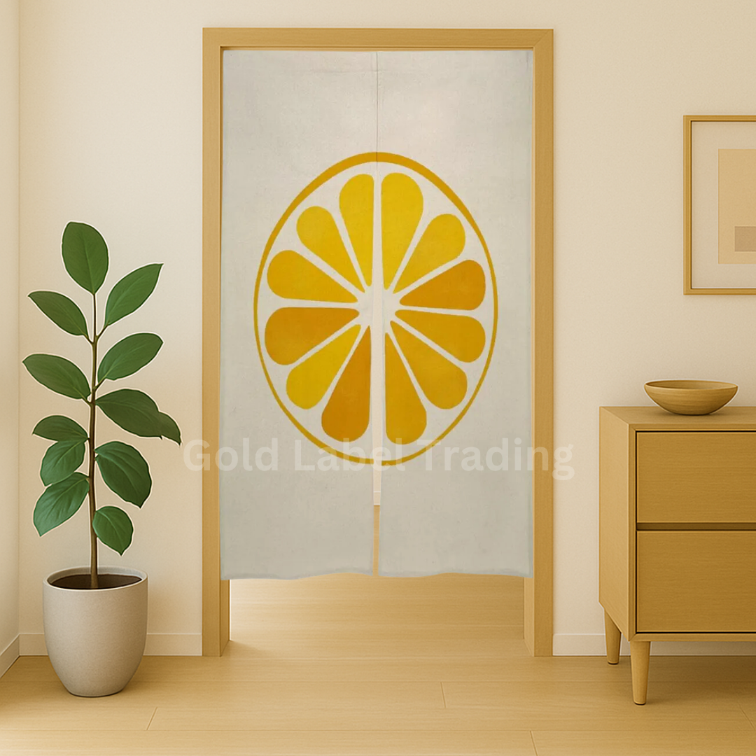Japanese Noren Curtain, Citrus Fruit Pattern Doorway Curtain, Perfect for Hallway, Entryway Curtain,  Room Dividers, Closet Cover, Wall Hanging Decor