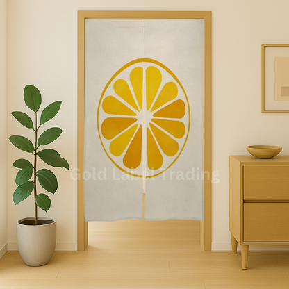 Japanese Noren Curtain, Citrus Fruit Pattern Doorway Curtain, Perfect for Hallway, Entryway Curtain,  Room Dividers, Closet Cover, Wall Hanging Decor