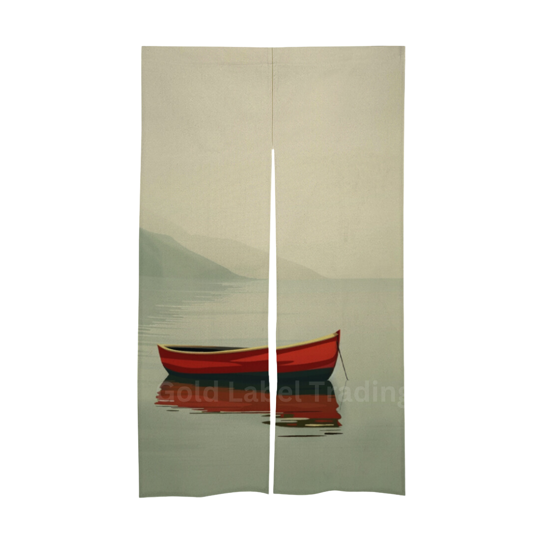 Japanese Noren Curtain, Boat on the Lake  Doorway Curtain, Perfect for Hallway, Entryway Curtain,  Room Dividers, Closet Cover, Wall Hanging Decor