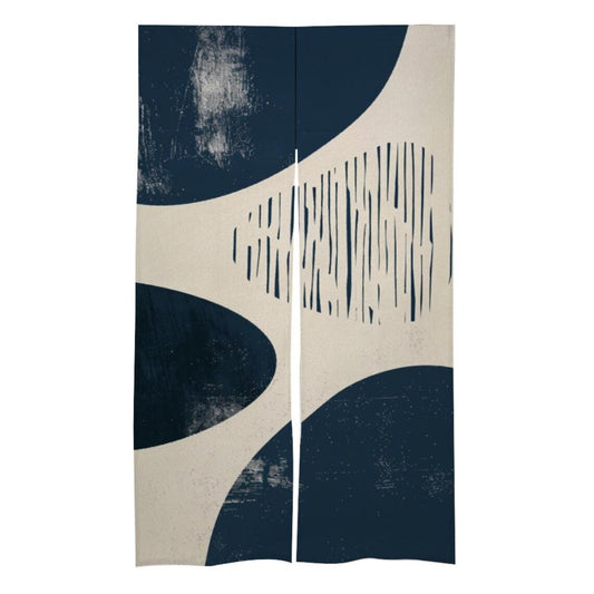 Japanese Noren, Japanese Door Curtain, Boho Leaf Abstract Doorway Curtain, Minimalist Noren, Japanese Curtain, Japanese Door Curtain, Artistic Room Divider