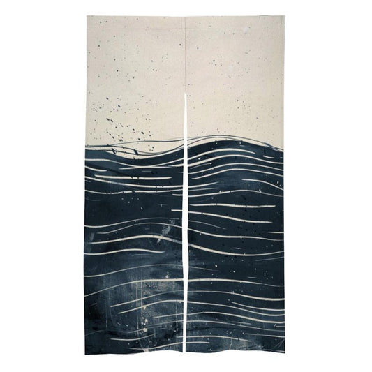 Japanese Noren, Japanese Door Curtain, Japanese Abstract Ocean Wave Doorway Curtain, Japanese Traditional Noren Door Curtain, Japanese Wave curtain