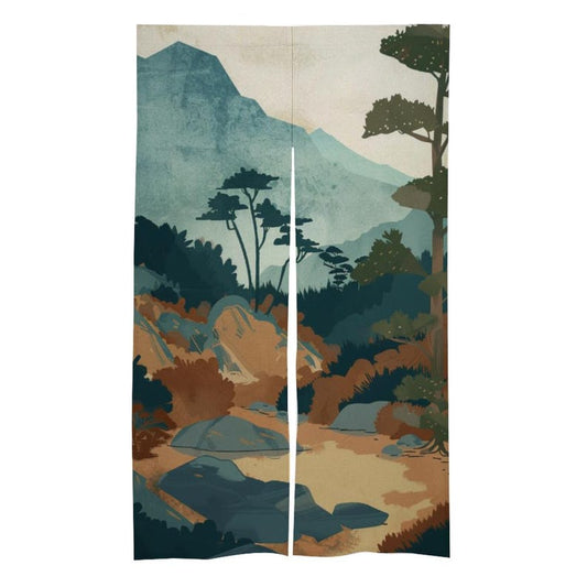 Japanese Noren, Japan Mountain Forest Landscape Noren Curtain, Room Divider for Home Decor, Japanese Doorway Curtain, Kyoto Door Curtain