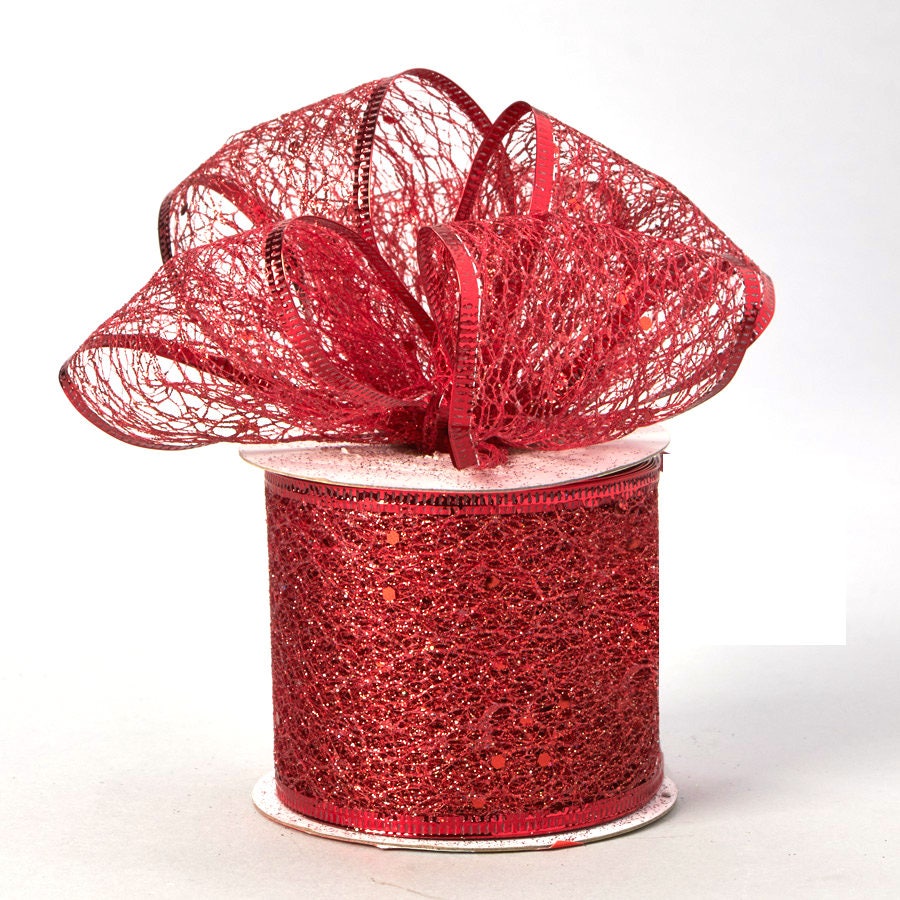 Decorative Tulle Glitter Ribbon Mesh Wrap Ribbon Roll