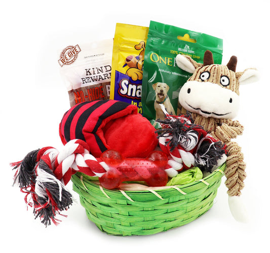 Dog Gift, Dog Gift Basket with Treats Crewing Toy Holiday Set, Dog Gift Set, Dog Toy Gift, DGB02, Gift for Dogs