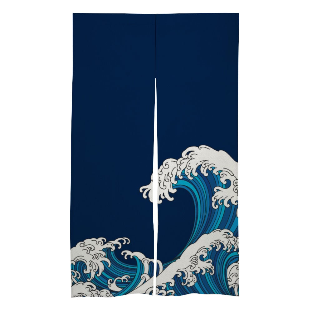 Japanese Noren, Japanese Door Curtain, Japanese Pattern Hemp Curtain, Japanese ocean curtain, Door Curtain