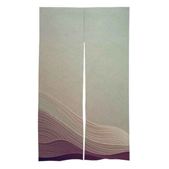 Japanese Noren, Japanese Orange Waves Noren Curtain,  Japanese Pattern Hemp Curtain, Doorway Curtain, Door Curtain