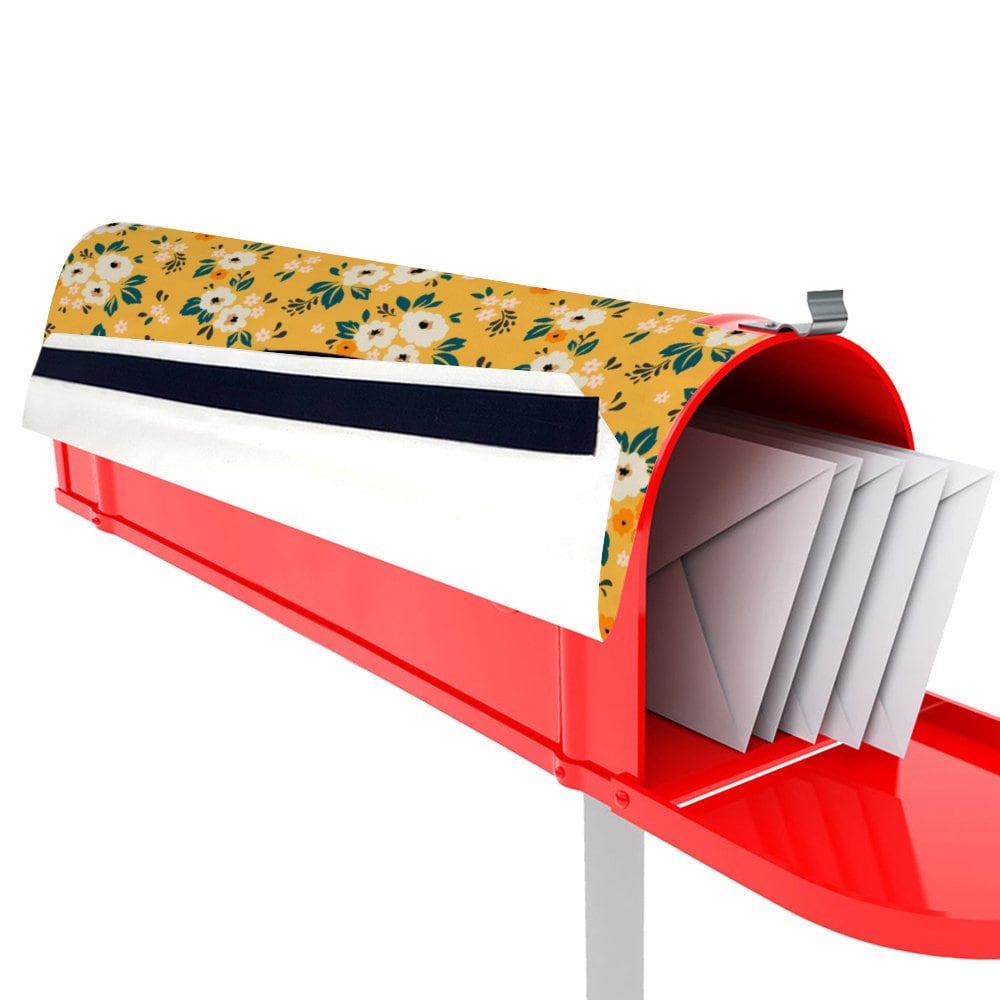 Custom Address Mailbox Covers, Floral Custom Personalized Magnetic Mailbox Cover, Waterproof Canvas Stickers,