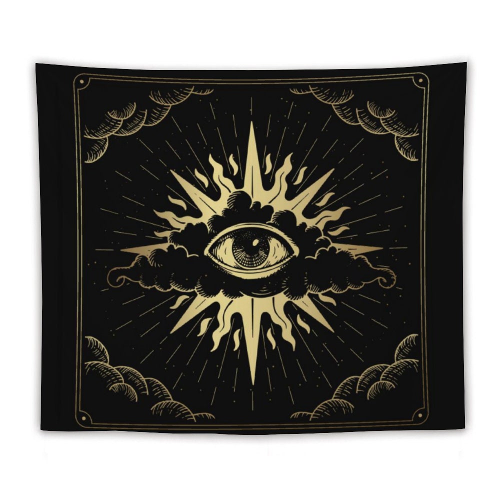 The eye of providence Tapestry, Tarot Wall Hanging Tapestry, Tapestry Backdrop, The eye Tapestry Wall Hanging, Include wall hanging kits