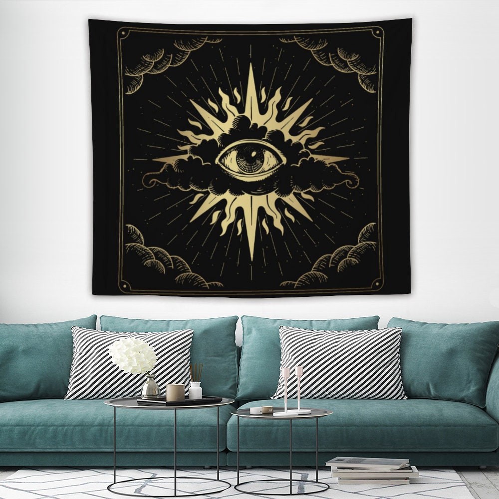 The eye of providence Tapestry, Tarot Wall Hanging Tapestry, Tapestry Backdrop, The eye Tapestry Wall Hanging, Include wall hanging kits