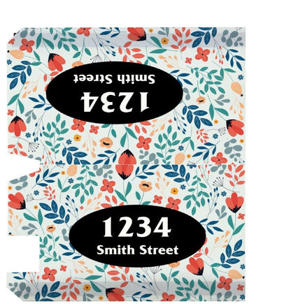 Custom Address Mailbox Covers, Floral Custom Personalized Magnetic Post Box Cover, Waterproof Canvas Stickers,
