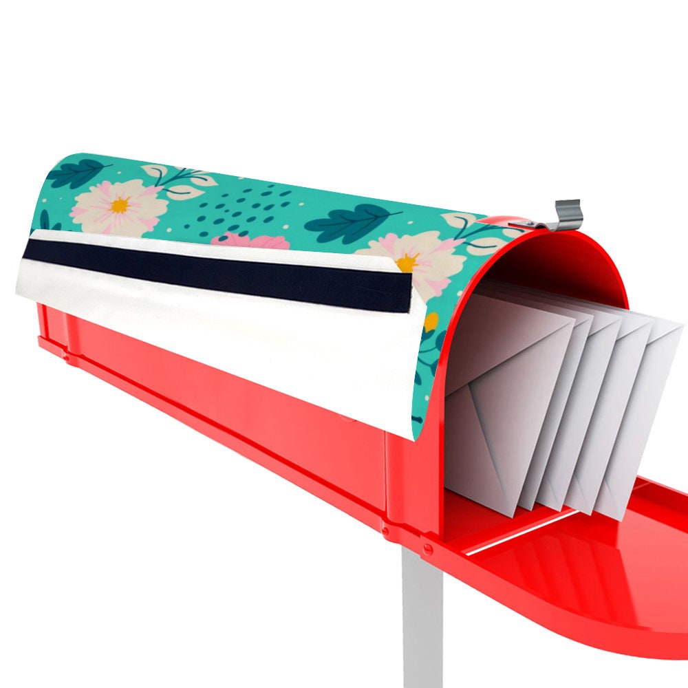 Custom Address Mailbox Covers Magnetic, Mailbox Cover, Spring Floral Custom Personalized Magnetic Mailbox Cover, Waterproof Canvas Sticker