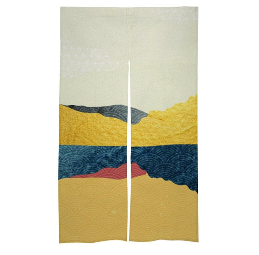 Japanese Noren, Japanese Art Door Curtain, Japanese Cloud, Japanese Pattern Hemp Curtain, Door Curtain, Room Divider