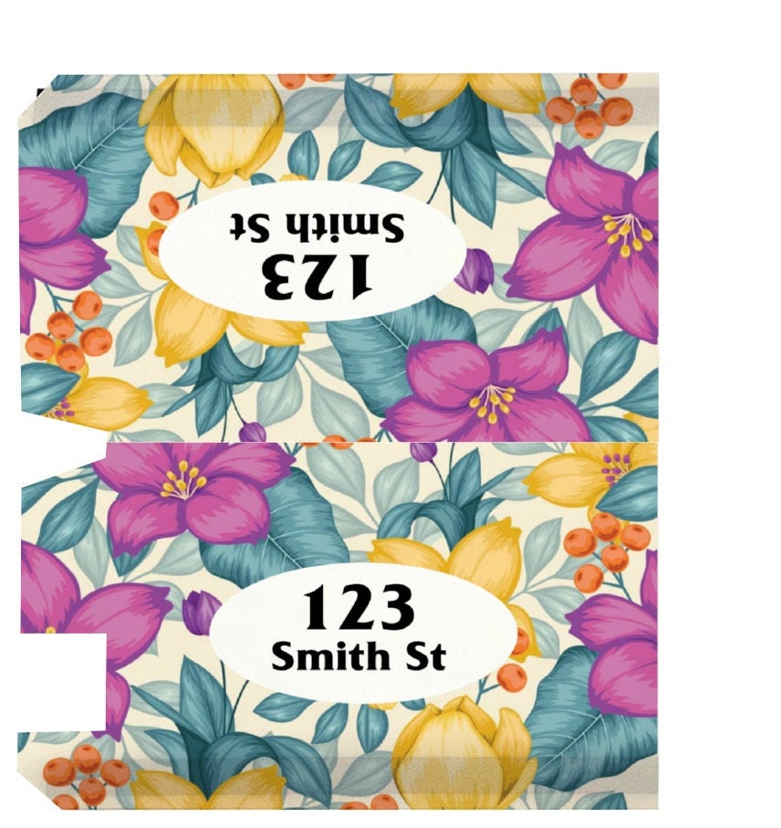 Custom Mailbox Cover, Tropical Floral Theme Custom Personalized Magnetic Mailbox Cover, Waterproof Canvas Mailbox Sticker, Personalized Gift