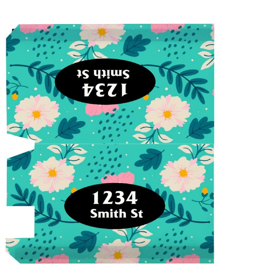 Custom Address Mailbox Covers Magnetic, Mailbox Cover, Spring Floral Custom Personalized Magnetic Mailbox Cover, Waterproof Canvas Sticker