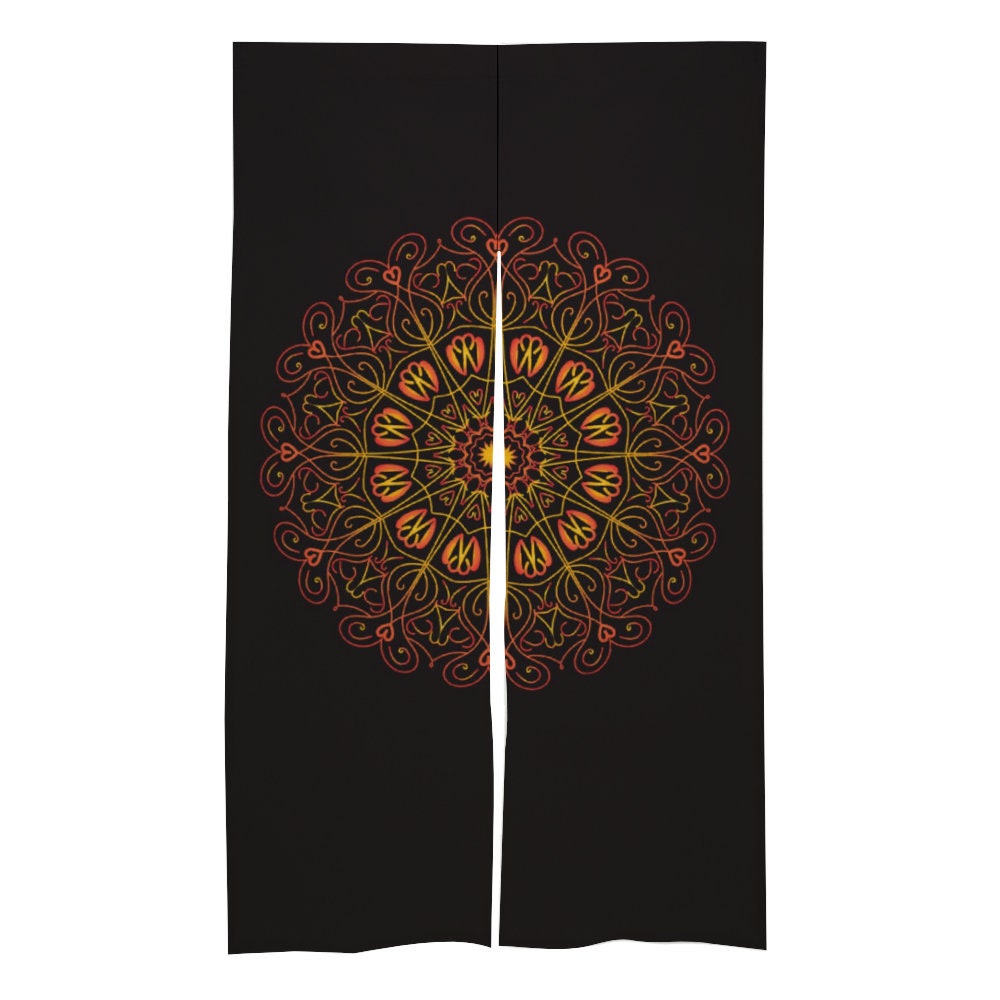 Japanese Noren, Japanese Door Curtain, Mandala background Hemp Curtain, Door Curtain