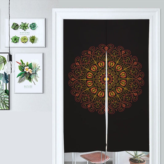 Japanese Noren, Japanese Door Curtain, Mandala background Hemp Curtain, Door Curtain