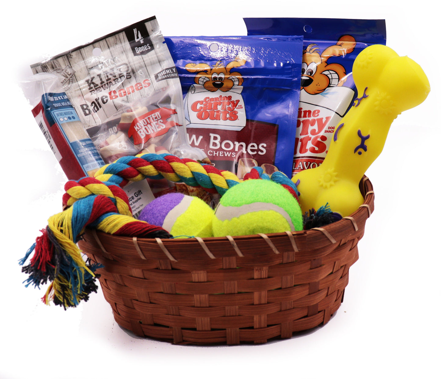 Dog Gfit Basket, Best Dog Gift Box Basket with Crew Toys Treats Toys and More - The Ultimate Canine Care Package for Your Fur Baby