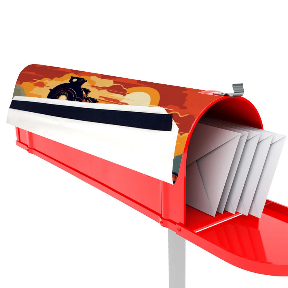 Mailbox Cover, Train Custom Personalized Magnetic Mailbox Cover, Train Lover Gift, Waterproof Canvas Mailbox Stickers,