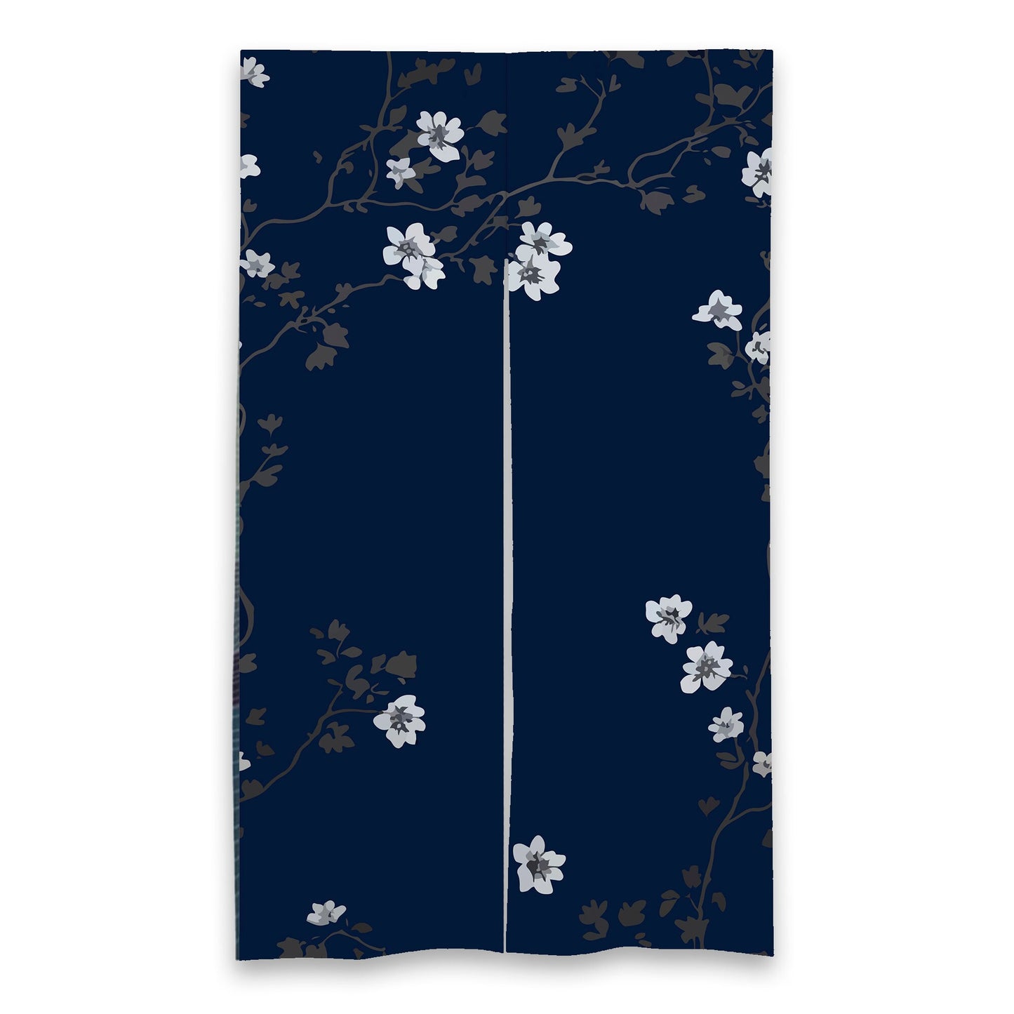 Japanese Noren, Japanese Door Curtain, Indigo Floral Pattern Hemp Curtain, Japanese Bamboo curtain, Door Curtain, Room Divider