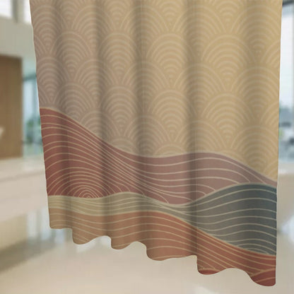 Japanese Art Wave Shower Curtain, Japanese Waves Shower Curtain, Bath Shower Curtain,  Japanese Pattern Curtain, Waterproof shower curtain