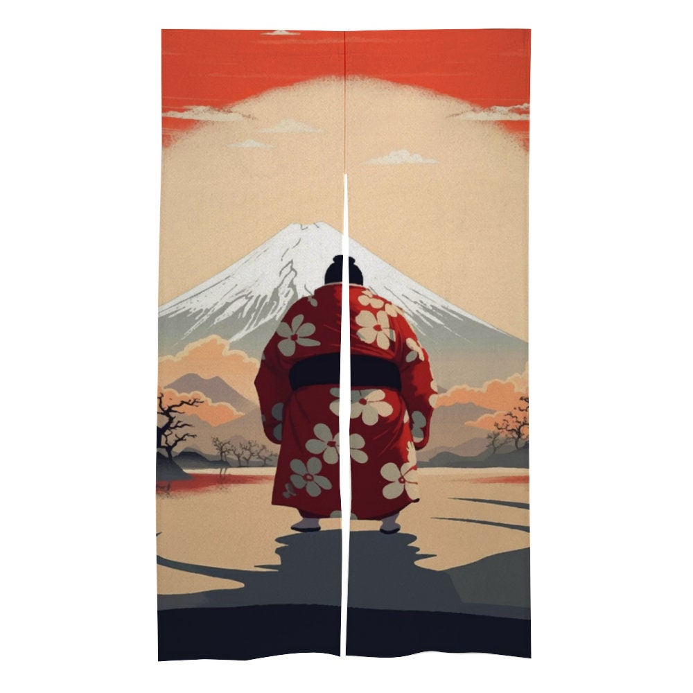 Japanese Sumo wrestler Noren Door Curtain,  Japanese Pattern Hemp Curtain, Room Divider for Home Decoration, Doorway Curtain, Room Divider