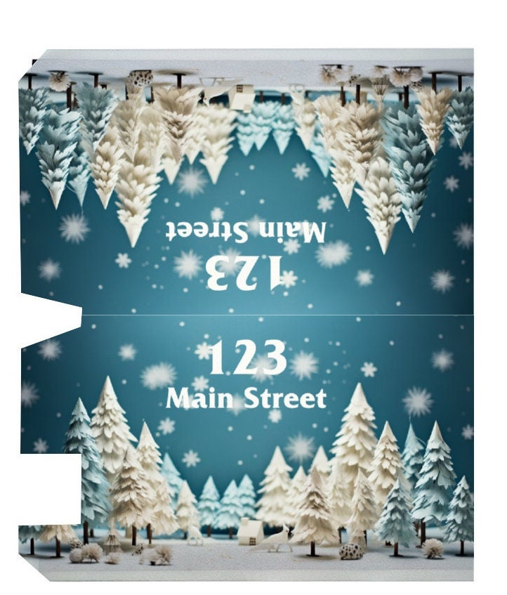 Custom Address Mailbox Covers Magnetic, 3D Winter Christmas Tree Mailbox Cover, Personalized Magnetic, Waterproof Canvas Mailbox Sticker