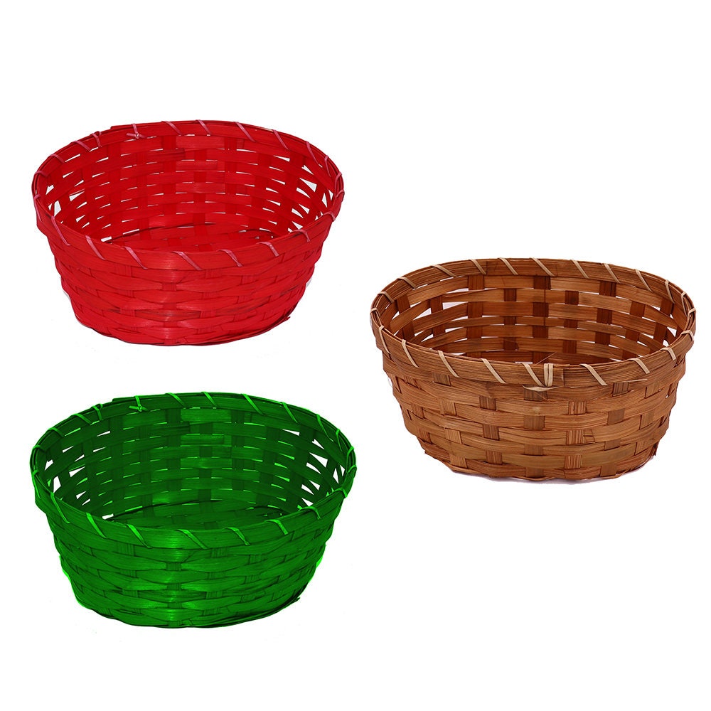 Easter Supplies Bamboo Basket All-Purpose Oval Bamboo Gift Woven Basket, storage basket, 9.75 in x 7.5 in x 4 in