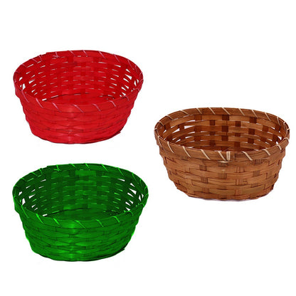 Easter Supplies Bamboo Basket All-Purpose Oval Bamboo Gift Woven Basket, storage basket, 9.75 in x 7.5 in x 4 in