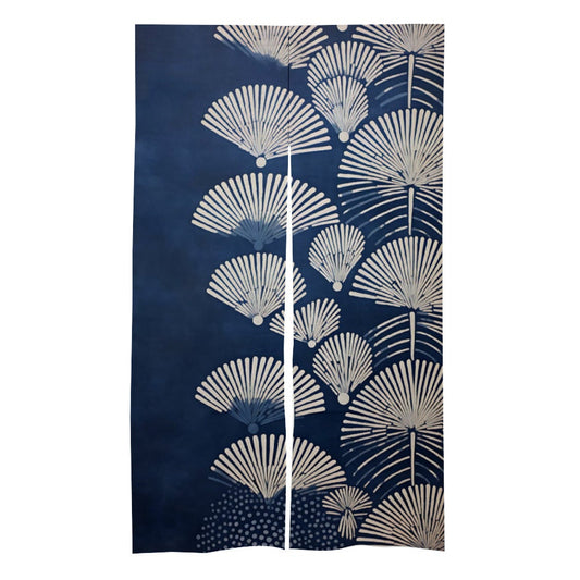 Japanese light indigo White Fan Noren, Japanese Door Curtain, Curtain for Home Decoration, Perfect for Doorway, Wall Hanging, Room Dividers